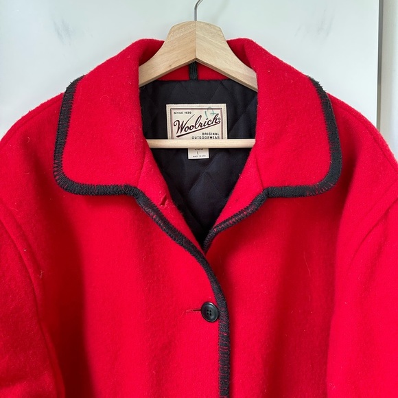 Woolrich Vintage Made in USA Oversized Wool Collared Button Down Coat, size L - Picture 4 of 9
